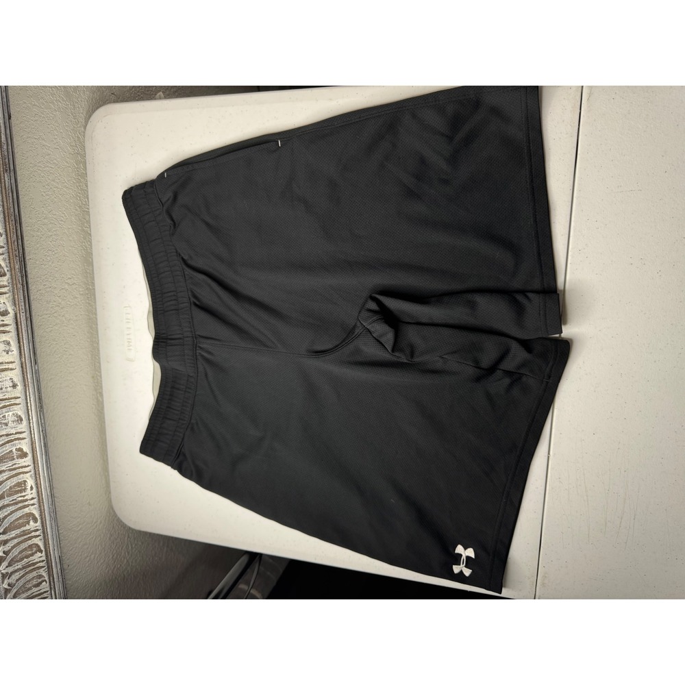 Under Armour Mens Black Mesh Athletic Training Shorts Loose Fit Medium MD